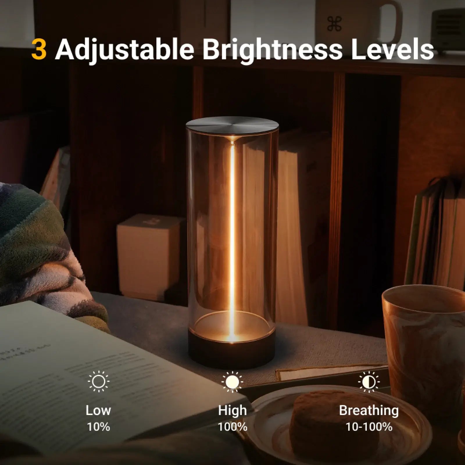 AUGE Light Minimalist Cordless LED Table Lamp, White, Gray Cool Gadget
