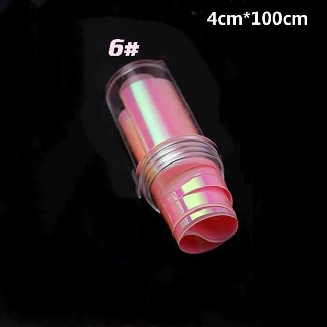 Aurora Nails Glass Foil Film Sticker Cellophane Paper Korean Nail Trend Design Ice Cube Manicure Accessories Heart Nail Art Stickers Glitter Decals Decoration Stickers Glitter Decals Love Nail Sequins Laser Heart Nail Supplies Sparkle Nail