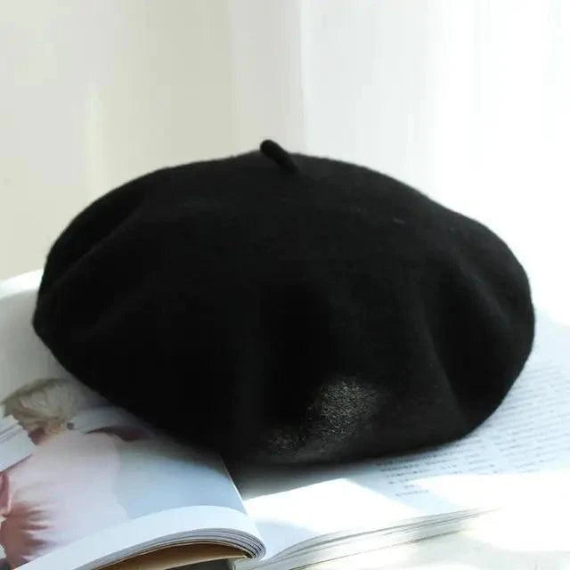 Autumn Winter Hat 100% Pure Wool For Winter  Women Painter Hat Vintage Girls For Casual Wear Female Warm Walking Cap Classic Wool Cool Beret for Men and Women Stevvex