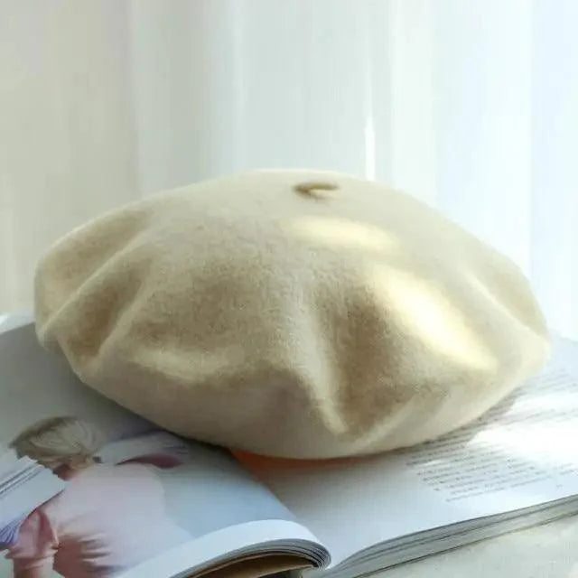 Autumn Winter Hat 100% Pure Wool For Winter  Women Painter Hat Vintage Girls For Casual Wear Female Warm Walking Cap Classic Wool Cool Beret for Men and Women Stevvex