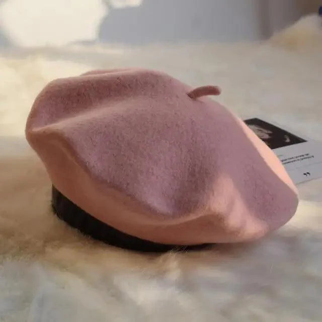 Autumn Winter Hat 100% Pure Wool For Winter  Women Painter Hat Vintage Girls For Casual Wear Female Warm Walking Cap Classic Wool Cool Beret for Men and Women Stevvex