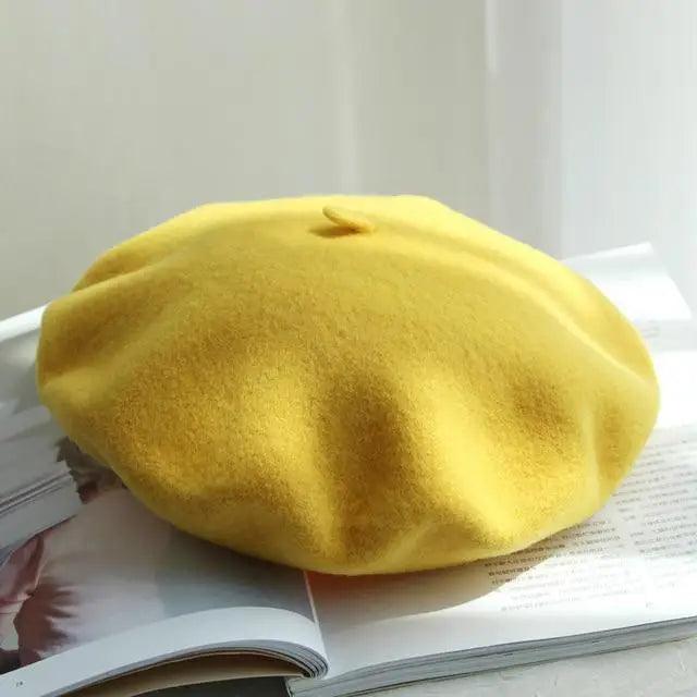 Autumn Winter Hat 100% Pure Wool For Winter  Women Painter Hat Vintage Girls For Casual Wear Female Warm Walking Cap Classic Wool Cool Beret for Men and Women Stevvex