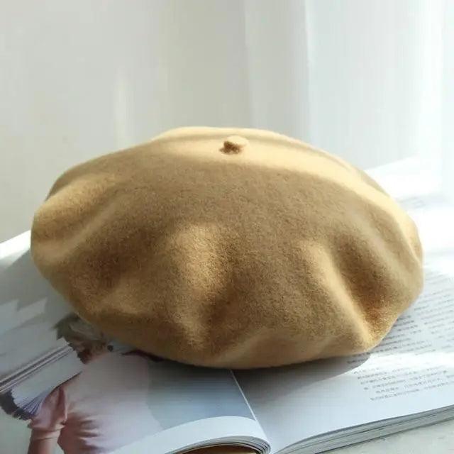 Autumn Winter Hat 100% Pure Wool For Winter  Women Painter Hat Vintage Girls For Casual Wear Female Warm Walking Cap Classic Wool Cool Beret for Men and Women Stevvex
