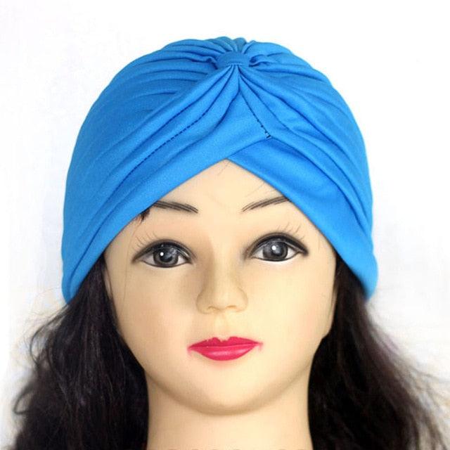 Autumn Winter Warm Headwear Soft Shine Silver Gold Lightweight Knot Twist Turban Headbands Cap Casual Streetwear Hats For Women Stevvex