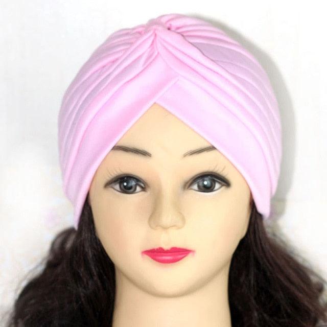 Autumn Winter Warm Headwear Soft Shine Silver Gold Lightweight Knot Twist Turban Headbands Cap Casual Streetwear Hats For Women Stevvex