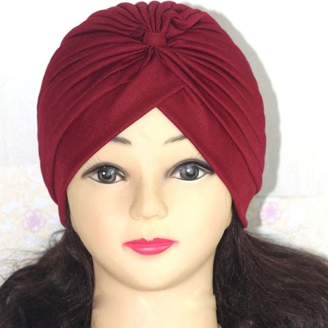 Autumn Winter Warm Headwear Soft Shine Silver Gold Lightweight Knot Twist Turban Headbands Cap Casual Streetwear Hats For Women Stevvex
