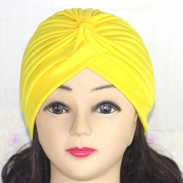 Autumn Winter Warm Headwear Soft Shine Silver Gold Lightweight Knot Twist Turban Headbands Cap Casual Streetwear Hats For Women Stevvex
