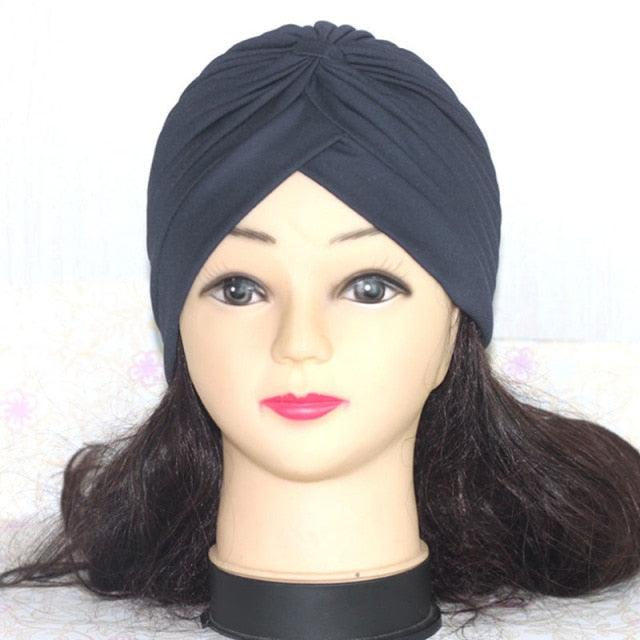 Autumn Winter Warm Headwear Soft Shine Silver Gold Lightweight Knot Twist Turban Headbands Cap Casual Streetwear Hats For Women Stevvex