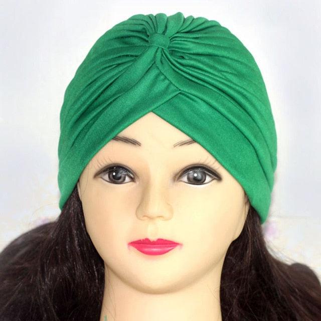 Autumn Winter Warm Headwear Soft Shine Silver Gold Lightweight Knot Twist Turban Headbands Cap Casual Streetwear Hats For Women Stevvex