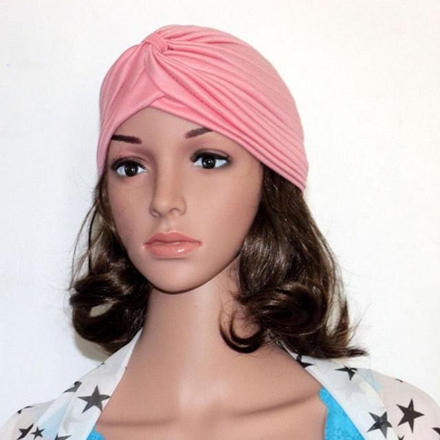 Autumn Winter Warm Headwear Soft Shine Silver Gold Lightweight Knot Twist Turban Headbands Cap Casual Streetwear Hats For Women Stevvex