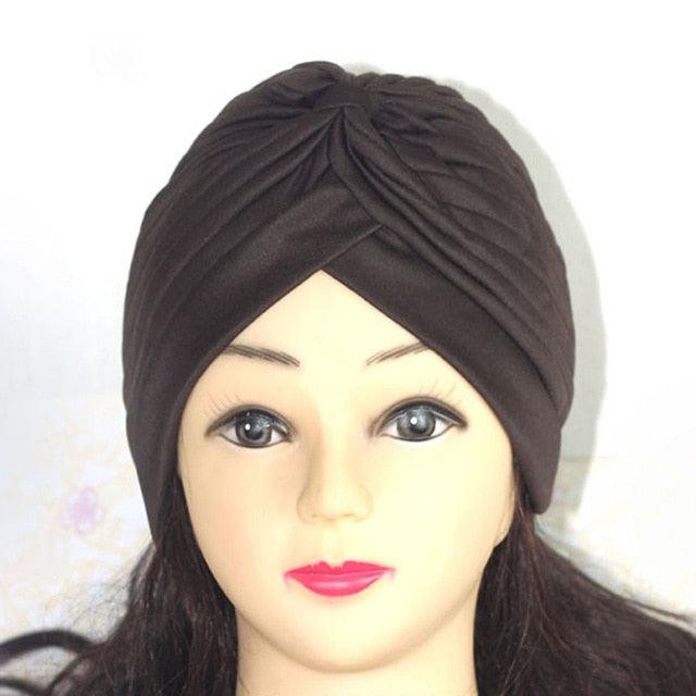 Autumn Winter Warm Headwear Soft Shine Silver Gold Lightweight Knot Twist Turban Headbands Cap Casual Streetwear Hats For Women Stevvex