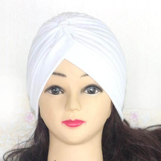 Autumn Winter Warm Headwear Soft Shine Silver Gold Lightweight Knot Twist Turban Headbands Cap Casual Streetwear Hats For Women Stevvex