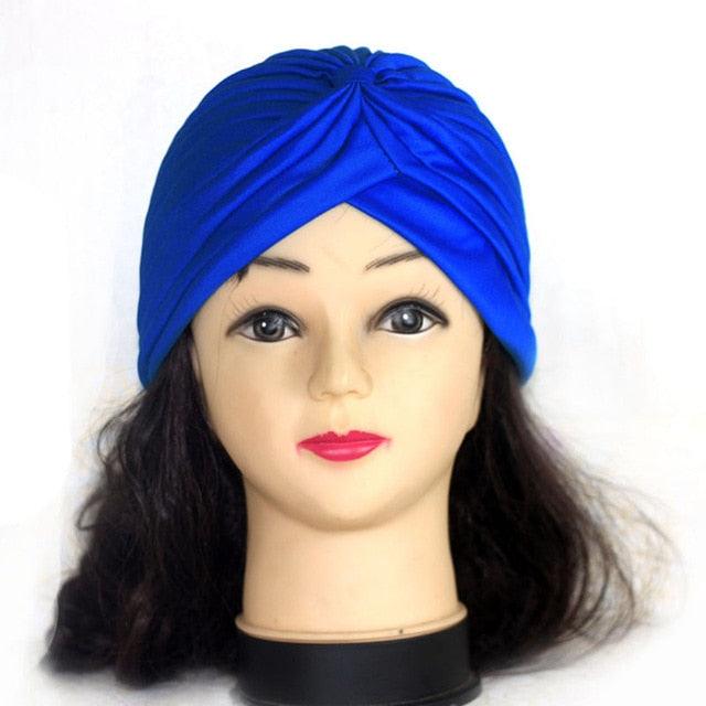 Autumn Winter Warm Headwear Soft Shine Silver Gold Lightweight Knot Twist Turban Headbands Cap Casual Streetwear Hats For Women Stevvex