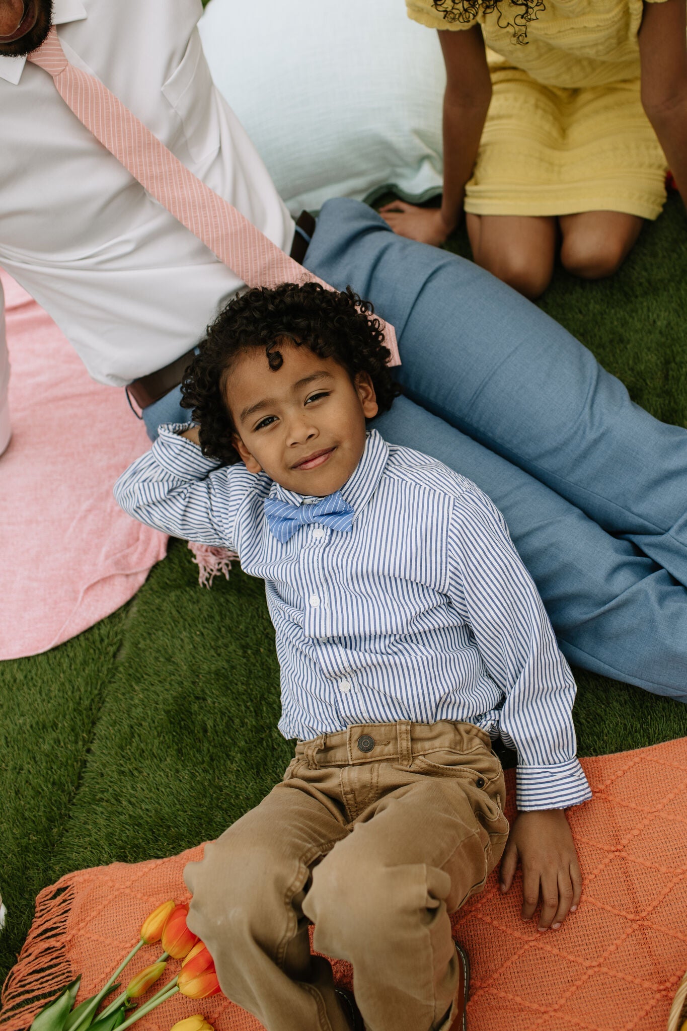 Azure Stripe - Boys Bow TIe