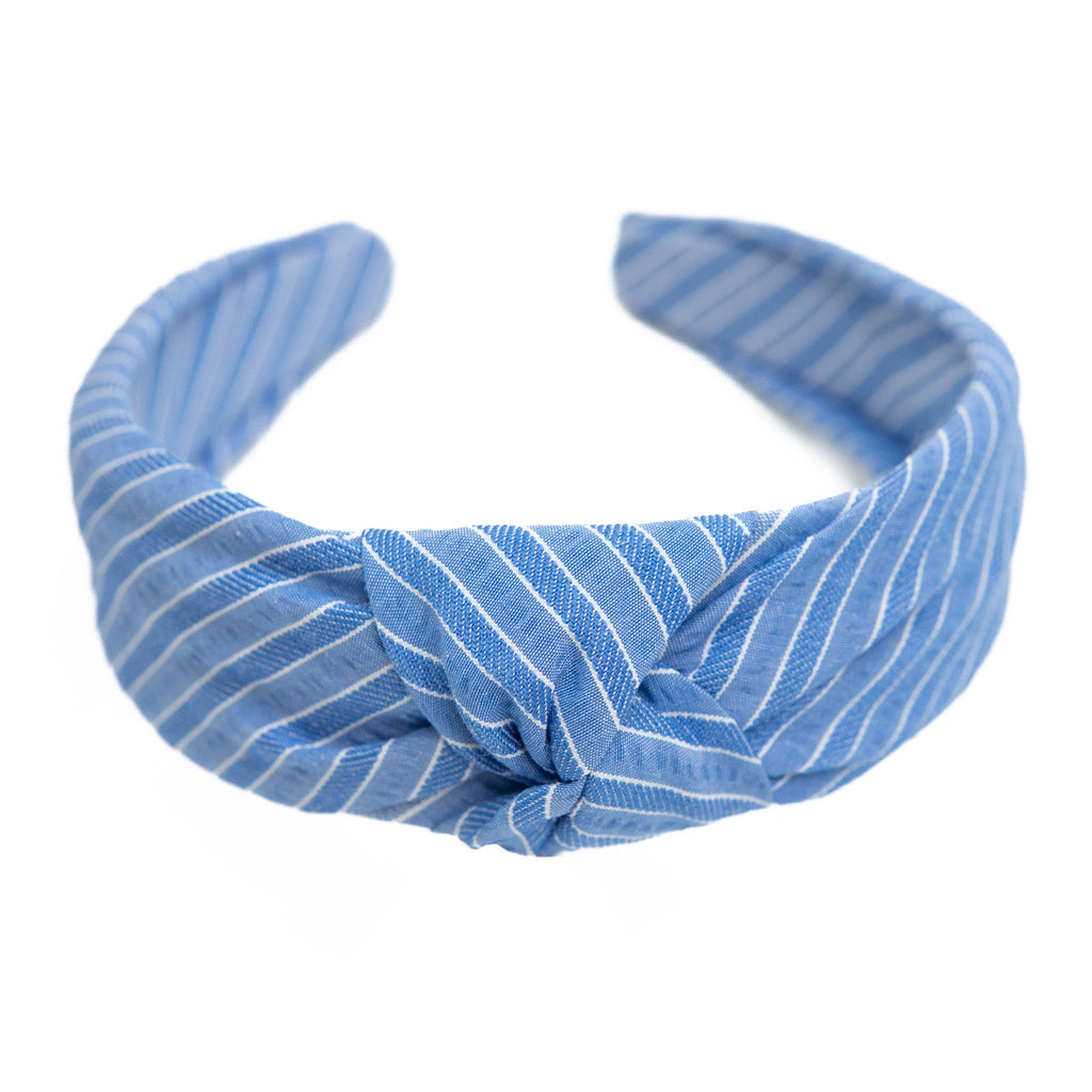 Azure Stripe - Knotted Headband