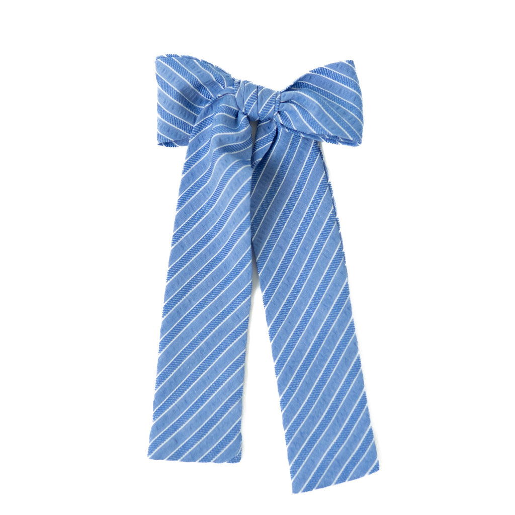 Azure Stripe - Lady Hair Bow