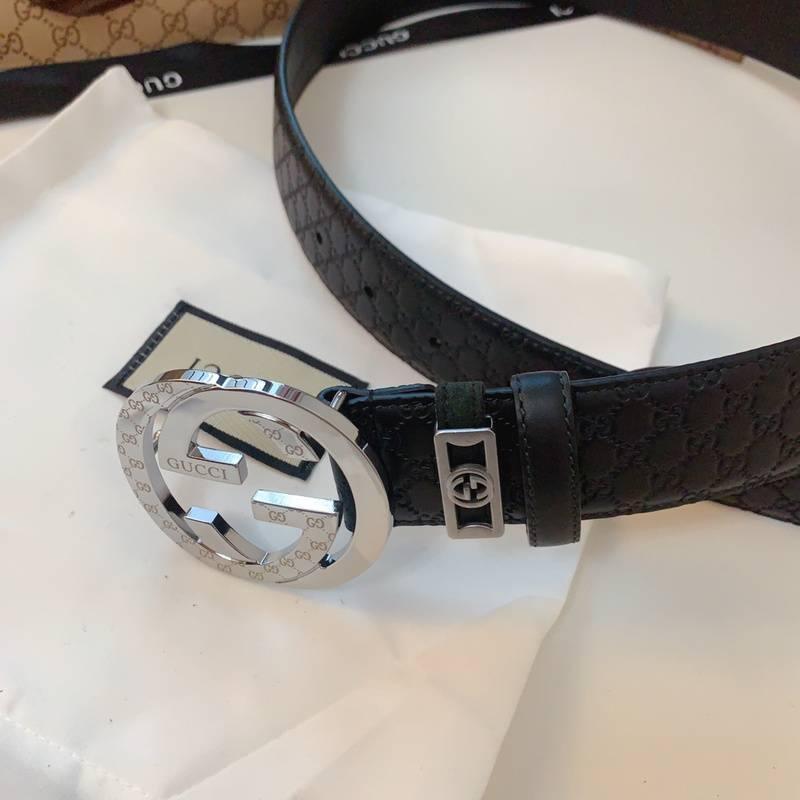 GUCCI Embellished coated-canvas and leather belt 'Black' Banlieue91