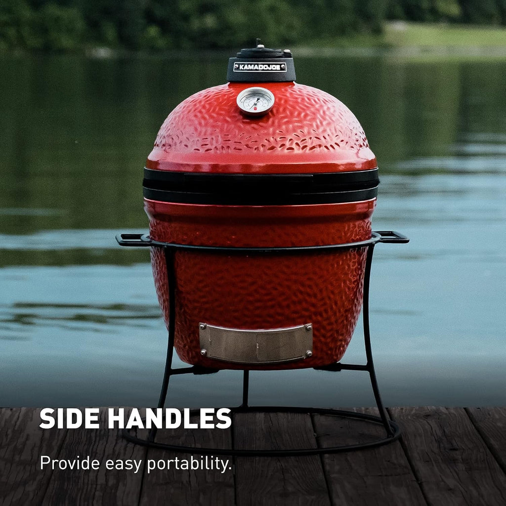 13.5-Inch Portable Ceramic Charcoal Grill With Stand