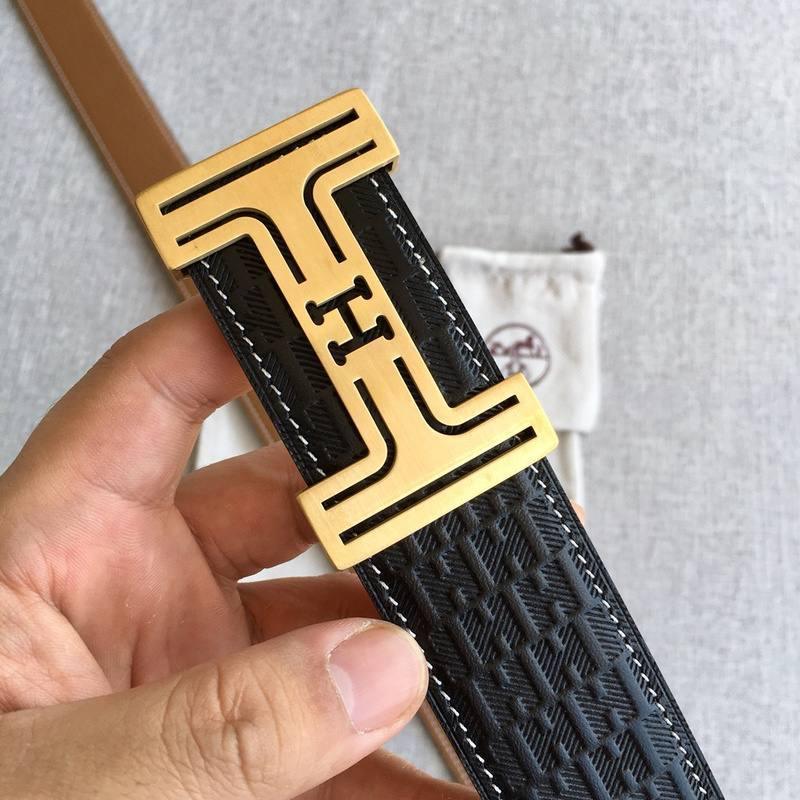 Hermes Men Gold Buckle Belt 'Black' Banlieue91