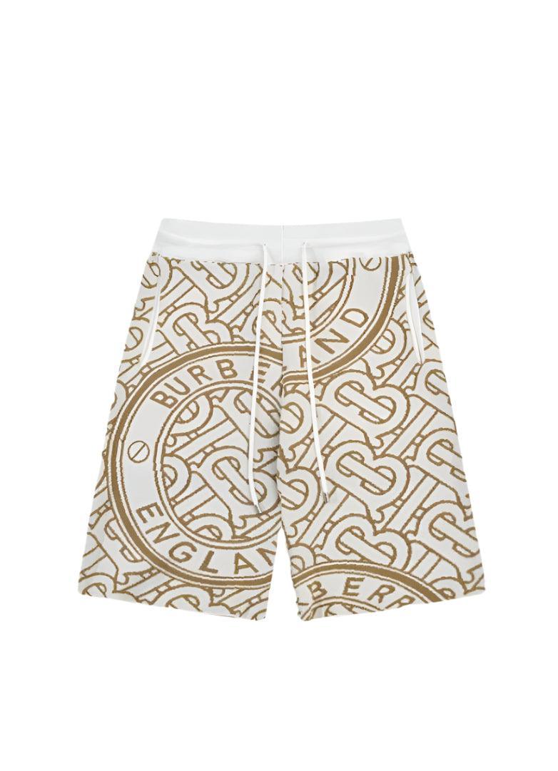 Burberry Men's Striped Cotton Knit Basketball Shorts 'Beige' Banlieue91