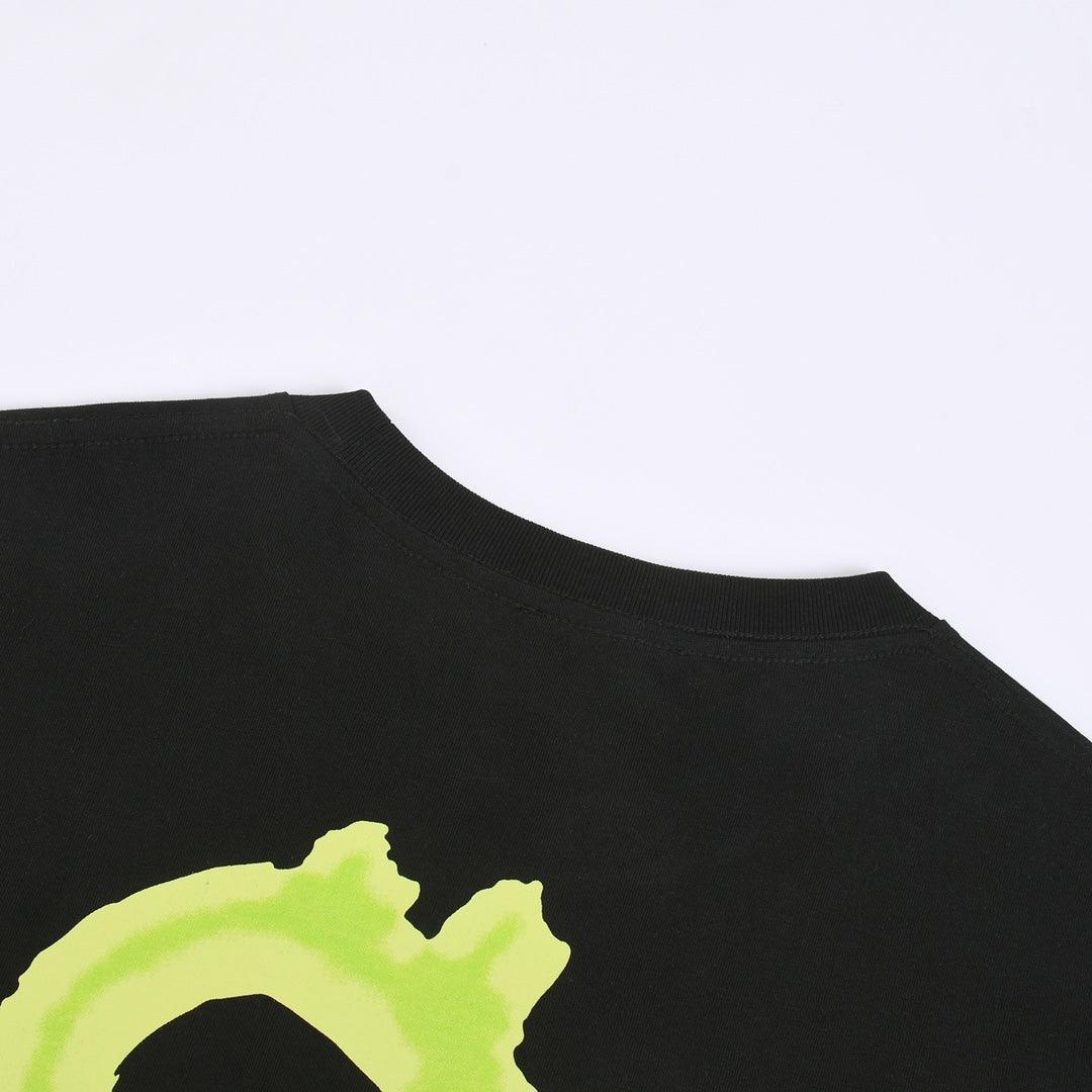 Balenciaga Black & Green T-Shirt Without Collar Banlieue91