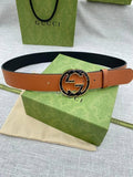 GUCCI Embellished coated-canvas and leather belt 'Brown' Banlieue91