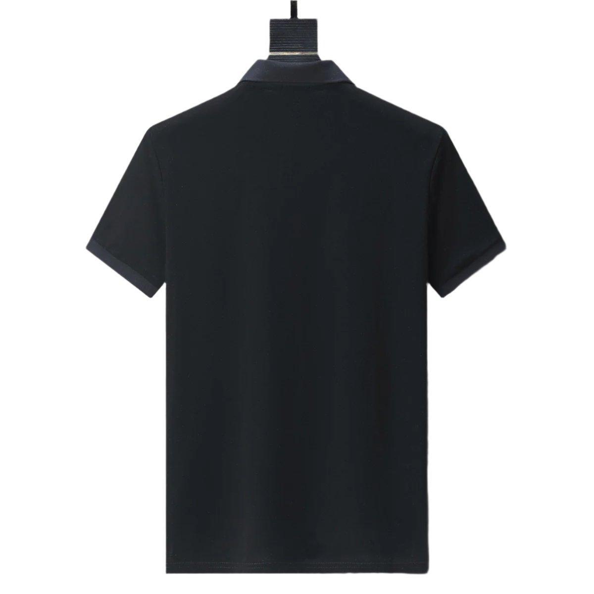 Moncler Black T-Shirt with Collar Banlieue91
