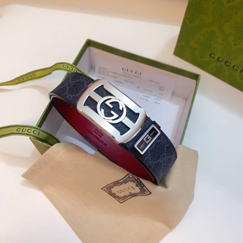 GUCCI Embellished coated-canvas and leather belt Banlieue91