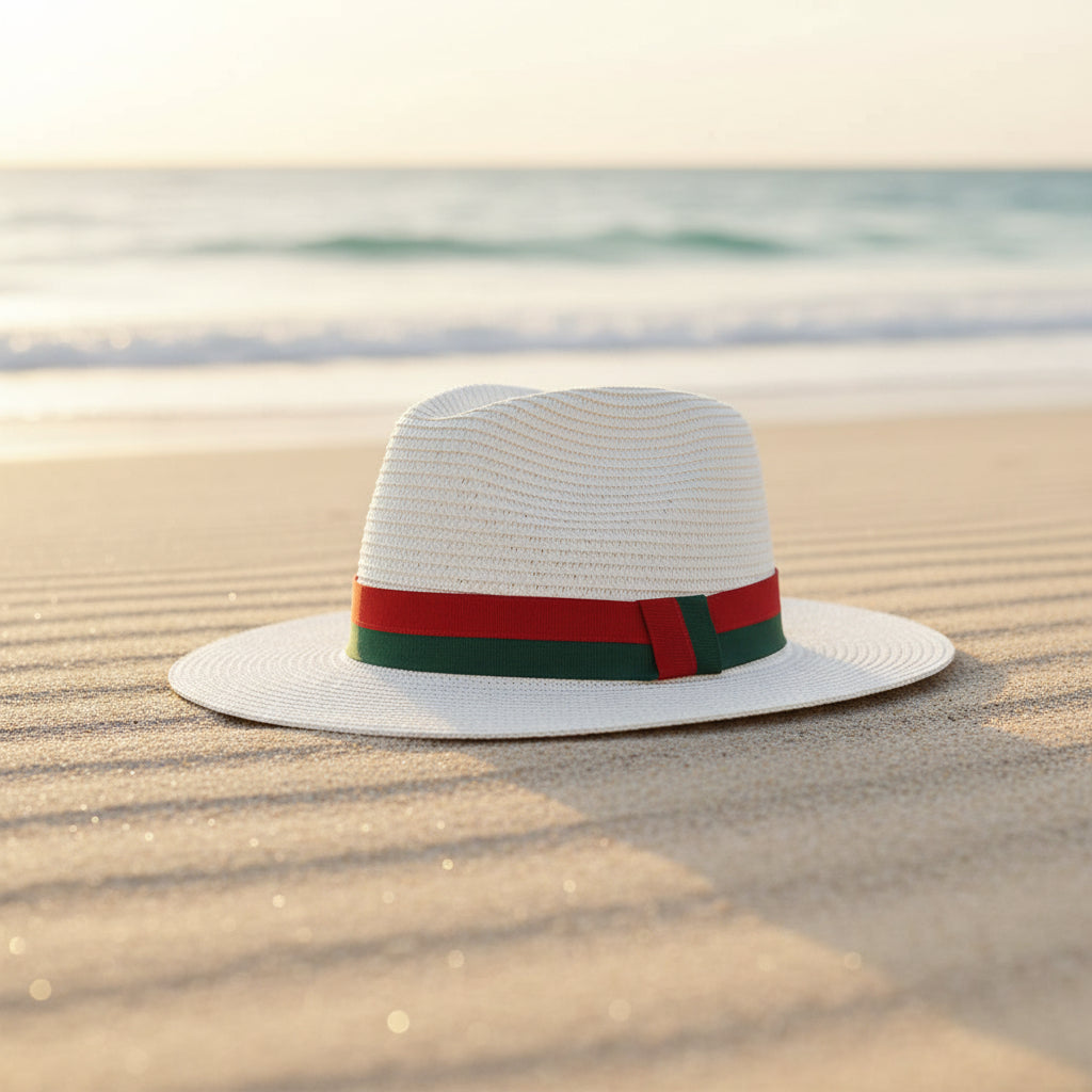 Plain Straw Sun Hat – Unisex Beach & Outdoor Wide Brim FitiqueFit