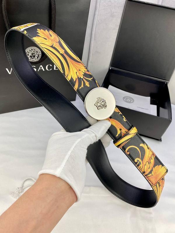 Versace MEDUSA BIGGIE ENAMEL LEATHER BELT Banlieue91