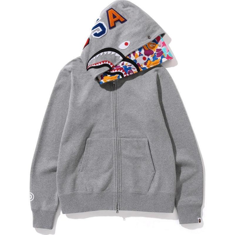 BAPE ABC CAMO SHARK WIDE FIT FULL ZIP DOUBLE A Bathing Ape - Grey Banlieue91