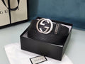GUCCI Embellished coated-canvas and leather belt 'Black' Banlieue91