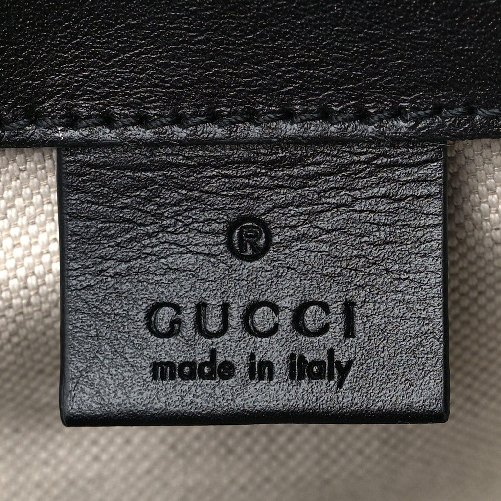 Gucci Calfskin GG Tennis Embossed Double Buckle Backpack Black Banlieue91