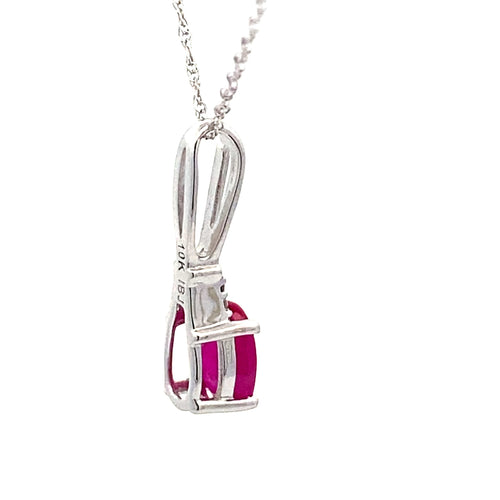 .02ct Ruby Diamond Fashion Pendants 10KT White Gold Bids.com
