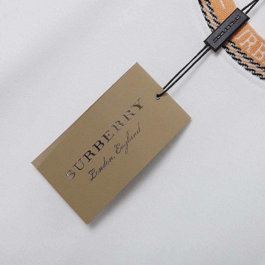 Burberry T-Shirt Without Collar 'White & Beige' Banlieue91