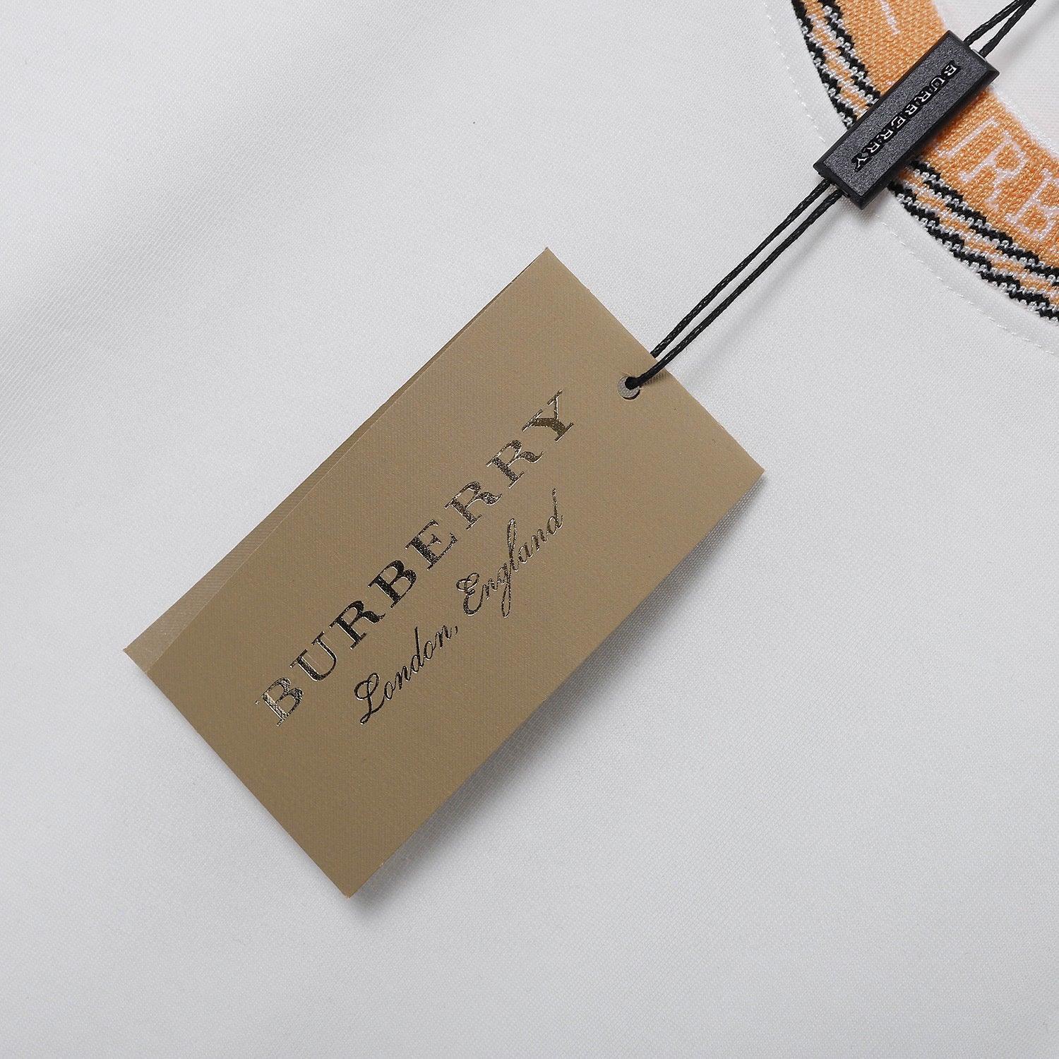 Burberry T-Shirt Without Collar 'White & Beige' Banlieue91