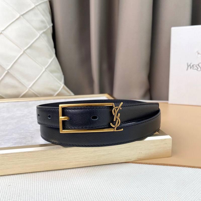 Saint Laurent Classic Monogram Square Buckle Belt Embossed Leather Banlieue91