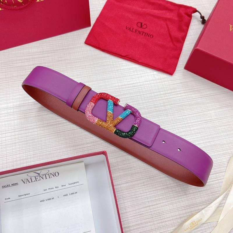 VALENTINO GARAVANI V logo Rainbow Reversible Leather Belt 'Brown/Purple' Banlieue91