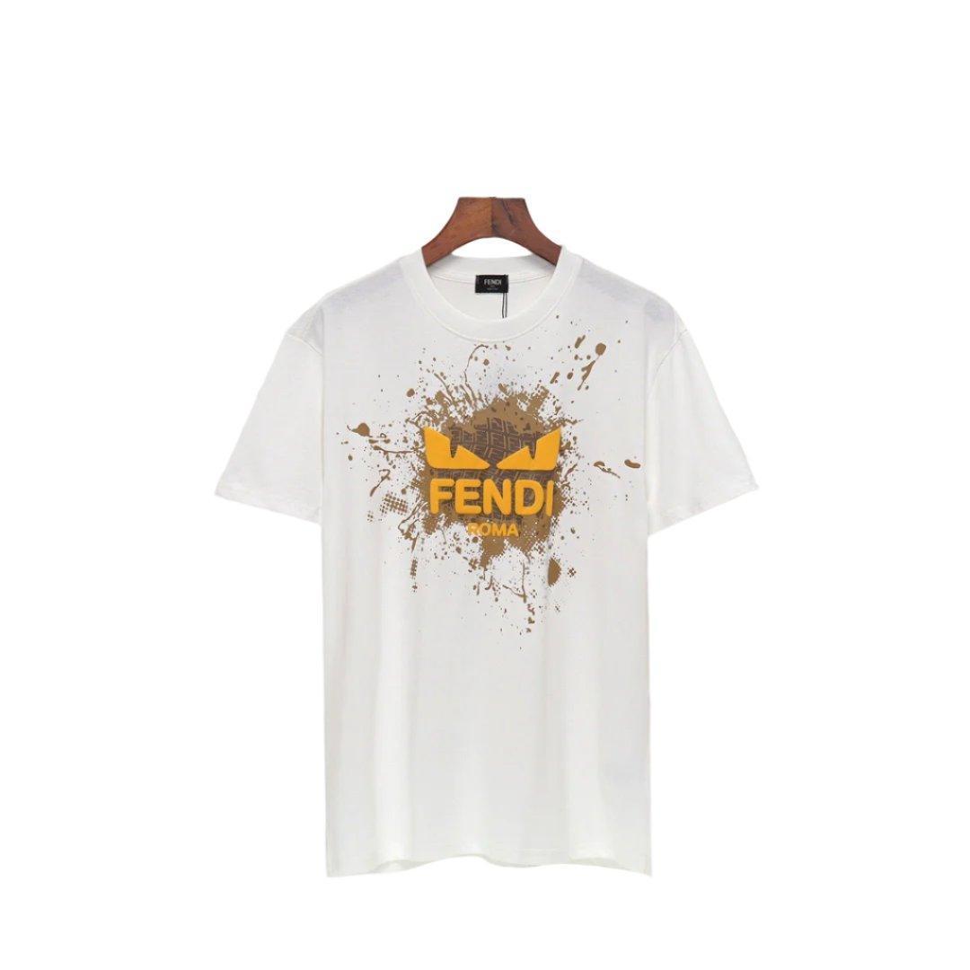 Fendi T-Shirt without Collar 'White-Yellow' Banlieue91