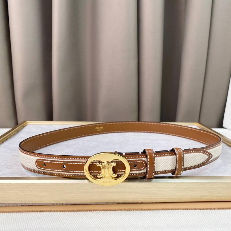 Celine Women Belt 'White/Brown' Banlieue91
