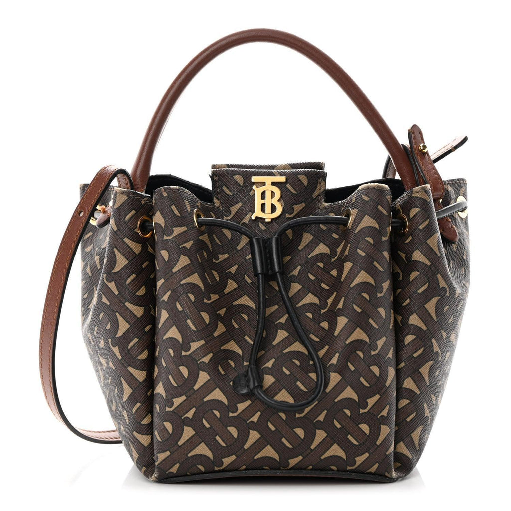 Burberry E-canvas Monogram TB Bucket Bag Bridle Banlieue91