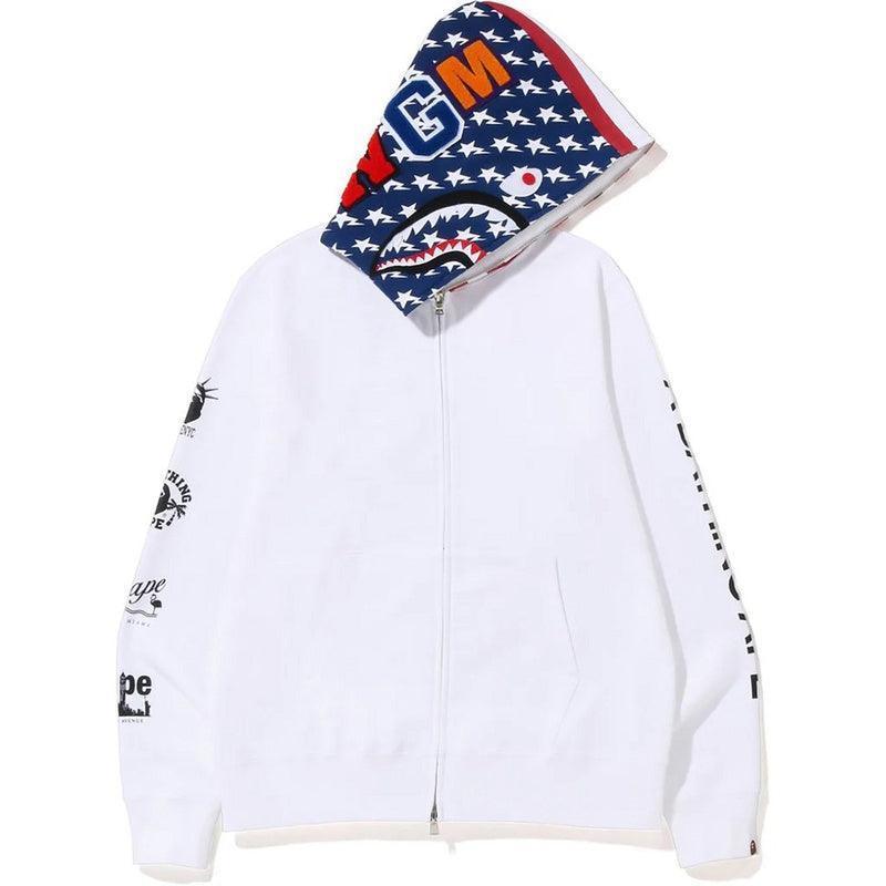 BAPE US Limited Collection USA Shark Hoodie A Bathing Ape White Banlieue91