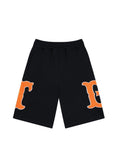 Burberry Men's Striped Cotton Knit Basketball Shorts 'Black/Orange' Banlieue91