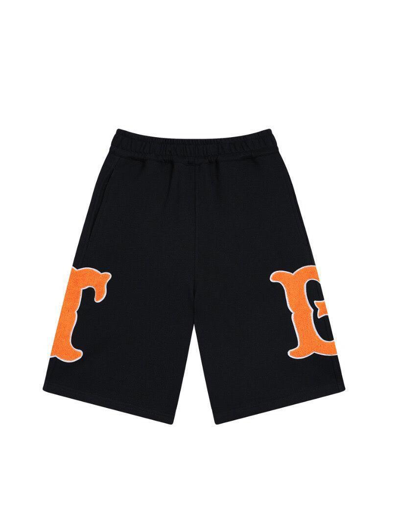 Burberry Men's Striped Cotton Knit Basketball Shorts 'Black/Orange' Banlieue91