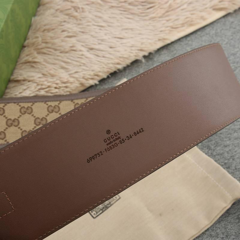 Gucci GG-buckle canvas Women belt 'Brown' Banlieue91