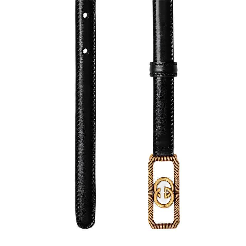 GUCCI Embellished coated-canvas and leather belt 'Black' Banlieue91