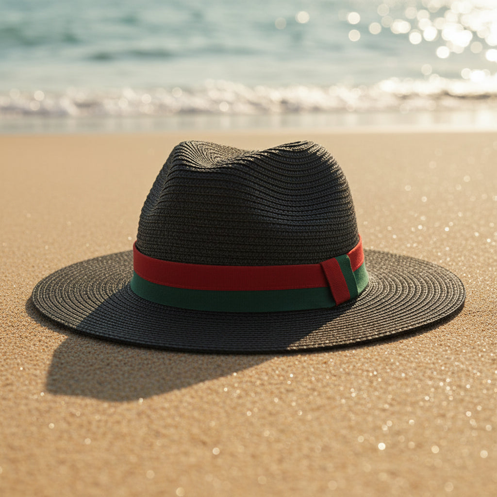Plain Straw Sun Hat – Unisex Beach & Outdoor Wide Brim FitiqueFit