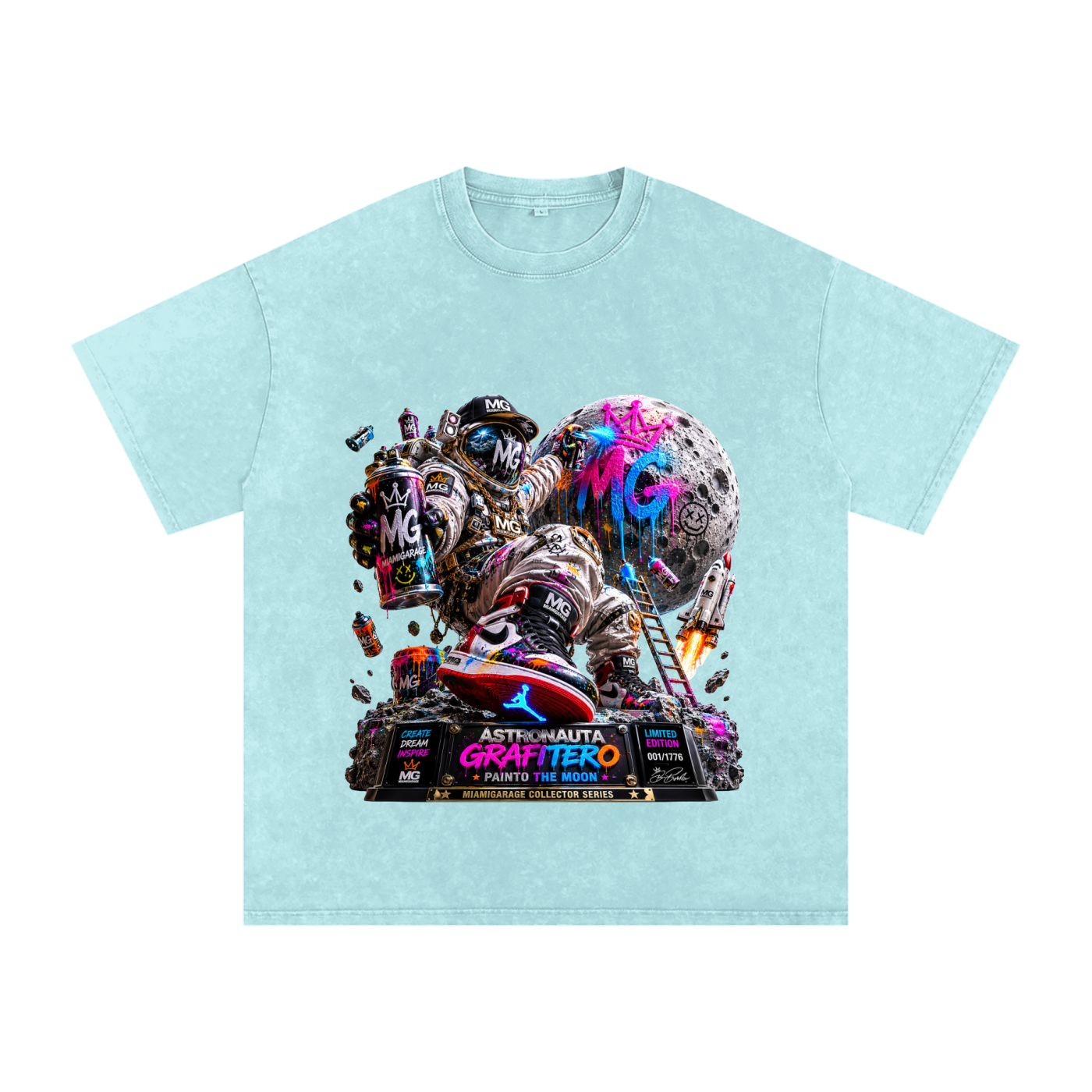 Snow Washed Oversized Cotton T-Shirt