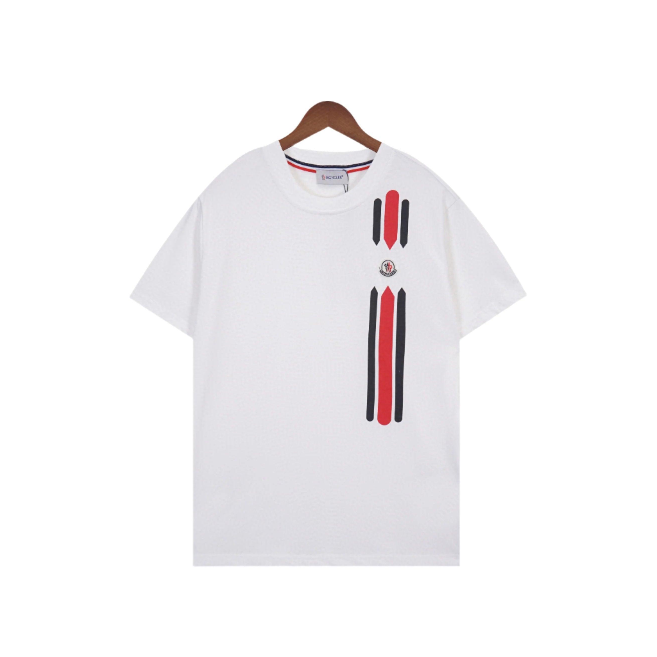Moncler T-Shirt Without Collar 'White/Black/Red' Banlieue91