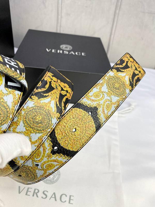 Versace MEDUSA BIGGIE ENAMEL LEATHER BELT Banlieue91